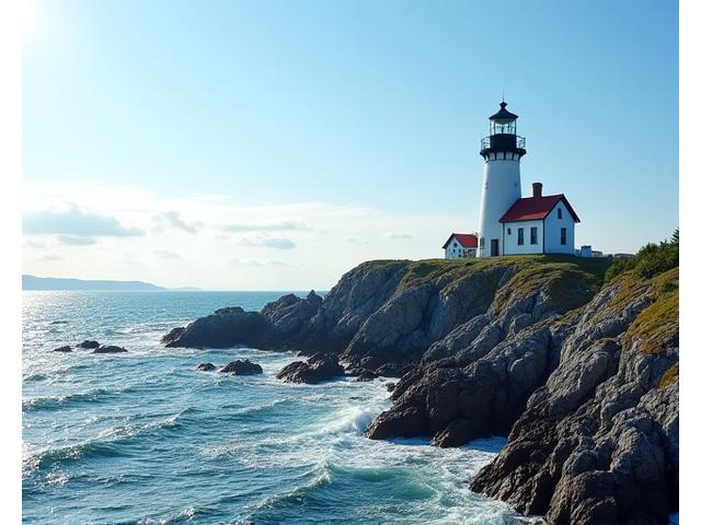 Picturesque Peggy's Cove lighthouse, Nova Scotia